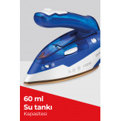 Evia Holiday Seramik Tabanlı Etkili Şok Buharlı Katlanabilir Dikey Ütüleme Özellikli Seyahat Ütüsü EA-4603 - 1