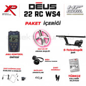 XP - DEUS Dedektör - 22,5cm HF Başlık, Ana Kontrol Ünitesi (RC), WS4 Kulaklık - 2