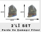 Perde Yıkama Filesi Çamaşır Yıkama Filesi  Çamaşır Torbası 2 Li Set - 1