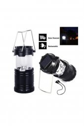 Büyük Boy Güneş Enerjili Kamp Feneri Işıldak Lamba Usb Powerbank - 5