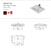 Turkuaz Cerastyle Blue 60X47 Etejer Uyumlu Lavabo - 2