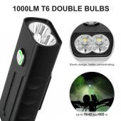 1000 Lümen Bisiklet Işığı Usb Şarj Edilebilir Led 6 Saat El Feneri 3 Modlu Suya Dayanıklı Işık - 7