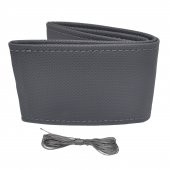 Otom Dikişli Direksiyon Kılıfı Delikli Deri Gri-Gri DK-205 - 1