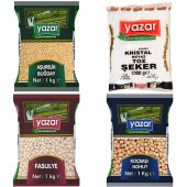 YAZAR 1KG DERMASON FASULYE+1KG TOZ ŞEKER+1KG NOHUT+1KG AŞURELIK BUĞDAY G - 1