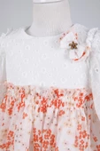 Çiçekli Kız Bebek Çocuk Bayramlık Elbise - 11