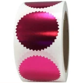 Alüminyum Kendinden Yapışkanlı Etiket Pembe Renk 50 adet 50mm Çap thumbnail 1