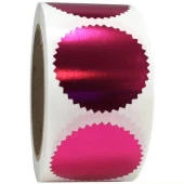 Alüminyum Kendinden Yapışkanlı Etiket Pembe Renk 50 adet 50mm Çap thumbnail 3