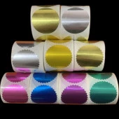 Alüminyum Kendinden Yapışkanlı Etiket Pembe Renk 50 adet 50mm Çap thumbnail 5