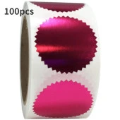 Alüminyum Kendinden Yapışkanlı Etiket Pembe Renk 50 adet 50mm Çap thumbnail 9