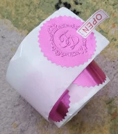 Alüminyum Kendinden Yapışkanlı Etiket Pembe Renk 50 adet 50mm Çap thumbnail 10