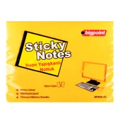 Bigpoint Yapışkanlı Not Kağıdı 75x100mm Neon Turuncu 12'li Paket - 1