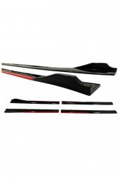 Honda Civic Fc5 2016-2021 Kırmızı Şeritli Yan Marşpiyel 2 Adet Piona Black - 2