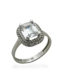 Pırlanta Montürü Baget Tektaş Beyaz Altın Yüzük thumbnail 1