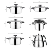 Amboss 18 Parça Enio Paslanmaz Çelik Çeyiz Seti - Gri thumbnail 2