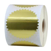 Alüminyum Kendinden Yapışkanlı Etiket Gold Renk 50 adet 50mm Çap - 1