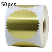 Alüminyum Kendinden Yapışkanlı Etiket Gold Renk 50 adet 50mm Çap - 3