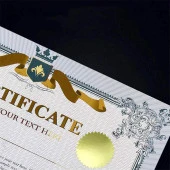 Alüminyum Kendinden Yapışkanlı Etiket Gold Renk 50 adet 50mm Çap - 6