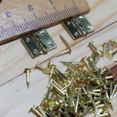 Mini Tavla Menteşe 24 Adet ve Çivileri Hobi Maket Model Kutu Sandık Aksesuar Küçük Menteşe - 4