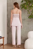 Pierre Cardin Dantelli Sabahlıklı Penye Pijama Takımı Pudra thumbnail 2