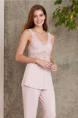 Pierre Cardin Dantelli Sabahlıklı Penye Pijama Takımı Pudra thumbnail 3