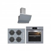 Silverline Gri Cam Ankastre Set 3420 Classy Davlumbaz - CS5343S01 Ocak - BO65E4S01 Fırın - 1