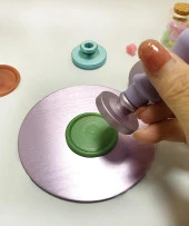 Mührü Mumu Damga 30mm Yuvarlak Boş Alüminyum Turkuaz Eloksal Kafa thumbnail 3