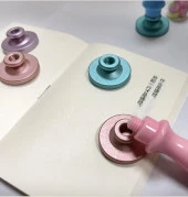 Mührü Mumu Damga 30mm Yuvarlak Boş Alüminyum Leylak Eloksal Kafa thumbnail 8