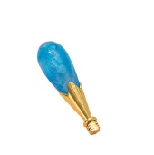 Mum Mühürü Sapı ABS Reçine Tomurcuk Simli Mavi M8 Dişli thumbnail 1