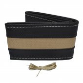 Otom Dikişli Direksiyon Kılıfı Çift Renk Deri Siyah - Bej DK-303 - 1