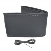 Otom Dikişli Direksiyon Kılıfı Deri Gri-Gri DK-104 - 1