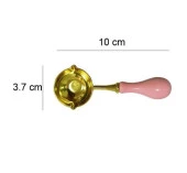 Mum Mühürü Çinko Eritme Kaşığı Çift Oluklu Ahşap Su Pembe Saplı thumbnail 3