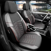 Otom Elegance Design Premium Özel Tasarım Oto Koltuk Kılıfı Siyah-Kırmızı - 2