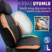 Otom Elegance Design Premium Özel Tasarım Oto Koltuk Kılıfı Siyah-Taba - 6