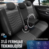 Otom Elegance Design Premium Özel Tasarım Oto Koltuk Kılıfı Siyah-Füme - 4