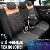 Otom Elegance Design Premium Özel Tasarım Oto Koltuk Kılıfı  Siyah-Taba - 4