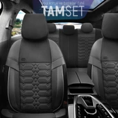 Otom Elegance Design Premium Özel Tasarım Oto Koltuk Kılıfı Siyah-Füme - 3