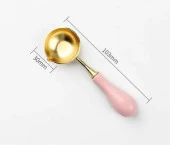 Davetiye Mum Mühürü Eritme Kaşığı El Yapımı Ahşap Saplı Yavruağzı thumbnail 2