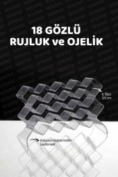 18 Bölmeli Şeffaf Ruj Oje Kozmetik Makyaj Organizer Düzenleyici | 18 Gözlü Düzenleyici - 3