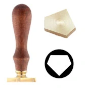 Boş Mum Mühür Pirinç Damga Kafası Diamond Şekil 25.2x29.5mm Gold thumbnail 1