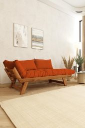 Woodesk Adalar Masif Tik-Turuncu Renk 2li Kanepe CPT8172-210 thumbnail 6