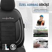 Otom Comfortline Series Universal Tay Tüyü Oto Koltuk Kılıfı  Beyaz-Siyah - 3