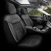 Otom Comfortline Series Universal Tay Tüyü Oto Koltuk Kılıfı  Beyaz-Siyah - 2