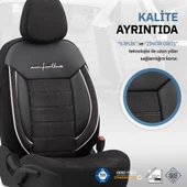 Otom Comfortline Series Universal Tay Tüyü Oto Koltuk Kılıfı  Beyaz-Siyah - 4