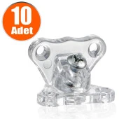 Açılı T Bağlantı Çektirme Şeffaf Plastik Köşe Birleştirme Kelebek (10 ADET) - 1