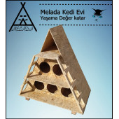 Melada Kedi Evi Dış Ortam Uygun Ahşap Kedi Evi OSB 100x90x55 cm 165 dsi - 1