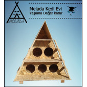 Melada Kedi Evi Dış Ortam Uygun Ahşap Kedi Evi OSB 100x90x55 cm 165 dsi - 2