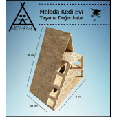 Melada Kedi Evi Dış Ortam Uygun Ahşap Kedi Evi OSB 100x90x55 cm 165 dsi - 4