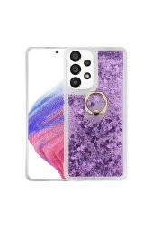 Samsung Galaxy A71 Kılıf Simli Pullu Sulu Yüzüklü Standlı Silikon Milce Kapak Lüks Tpu - 1