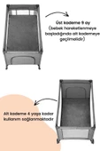 Gulz Lindo Park Yatak Oyun Parkı Bebek Beşik 70x120 Cm - 2