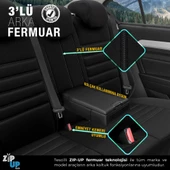 Otom Limited Design Ekstra Destekli Oto Koltuk Kılıfı  Siyah-Gri - 5